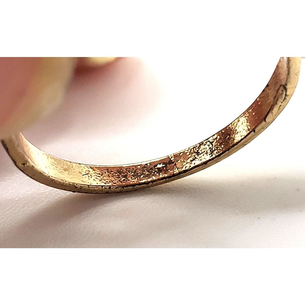 Pave Set Bow Goldtone Fashion Ring Size 8 - Picture 3 of 3